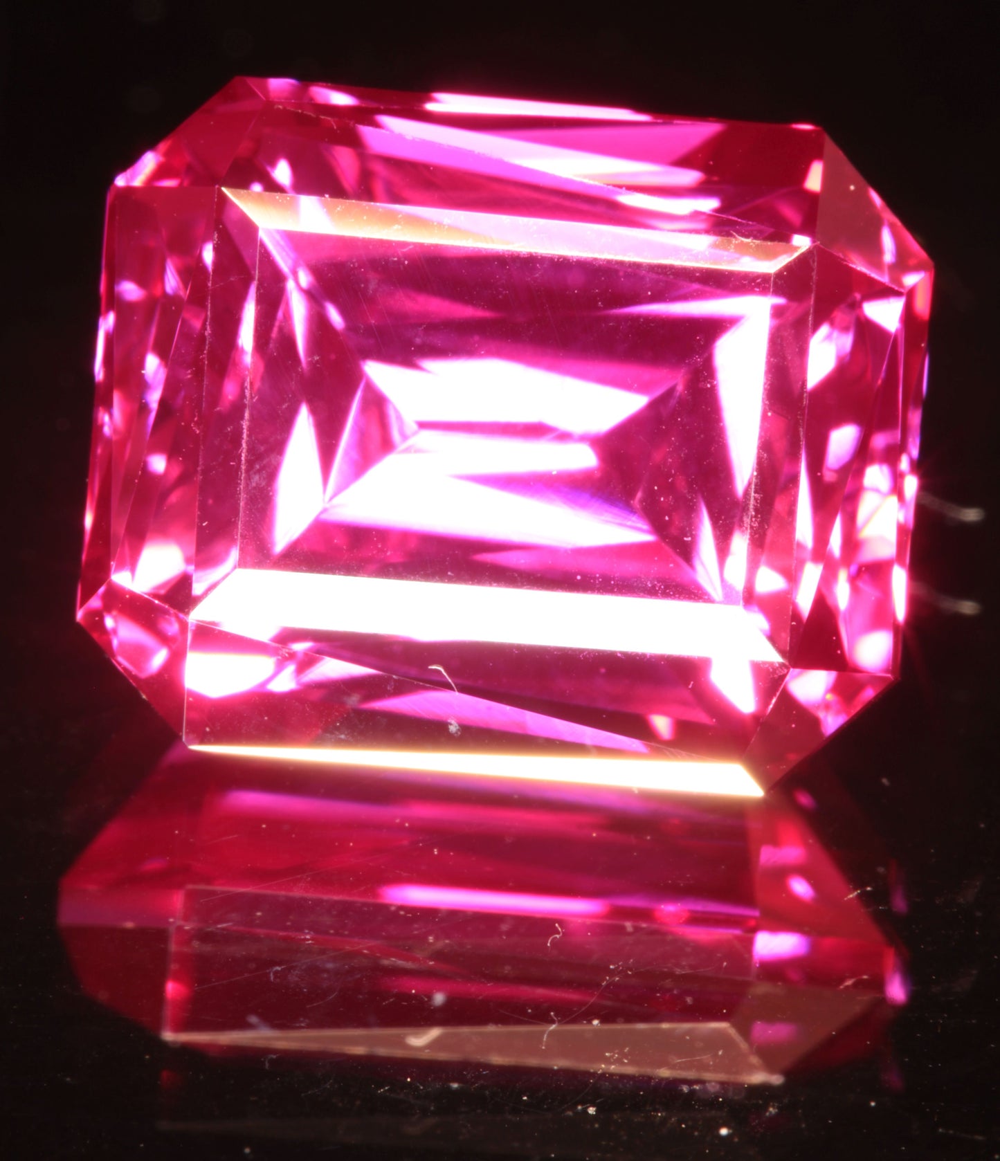 Pink Ruby Rectangle Gemstone
