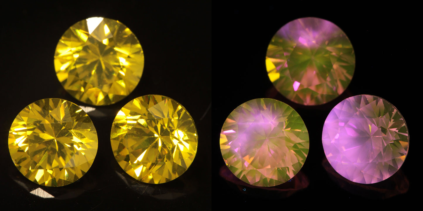 Golden Laser Garnet Faceted Stones, Ce+Nd YAG