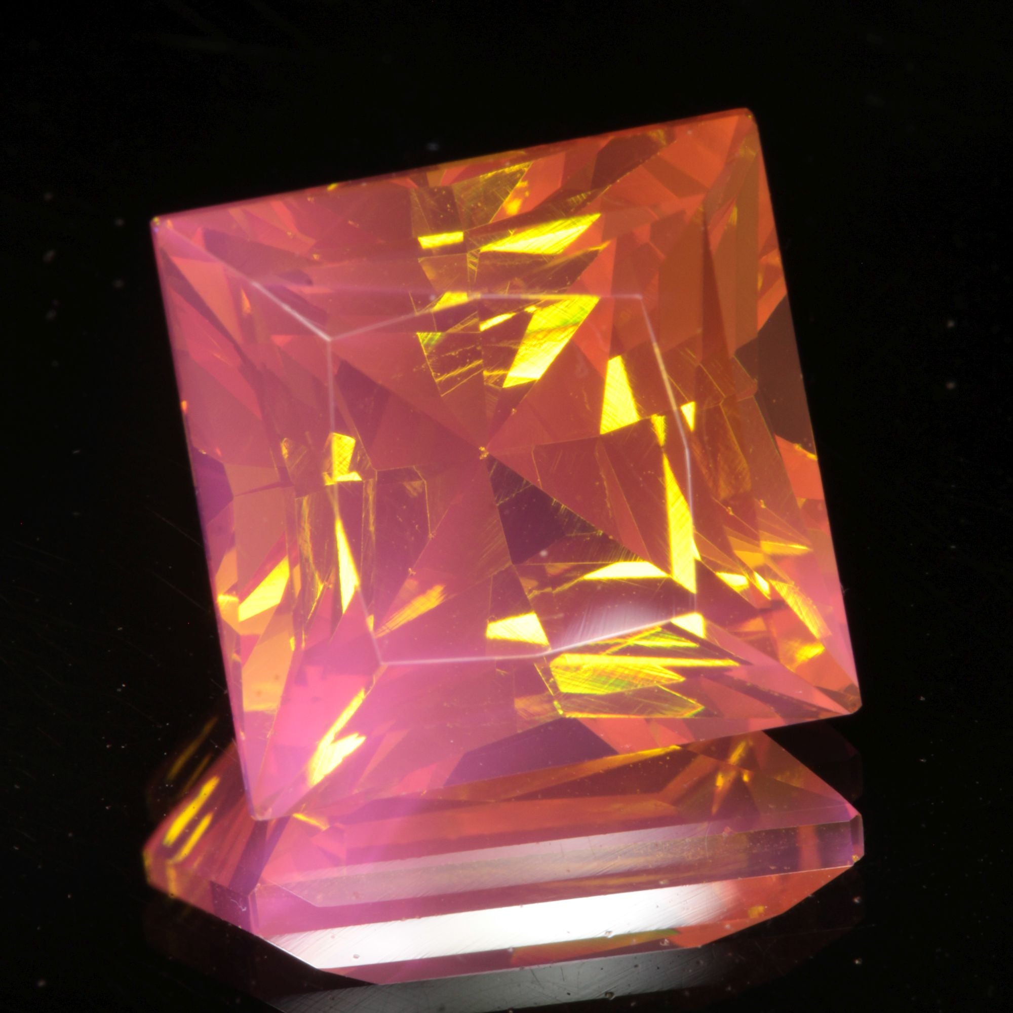 Golden Laser Garnet Faceted Stones, Ce+Nd YAG