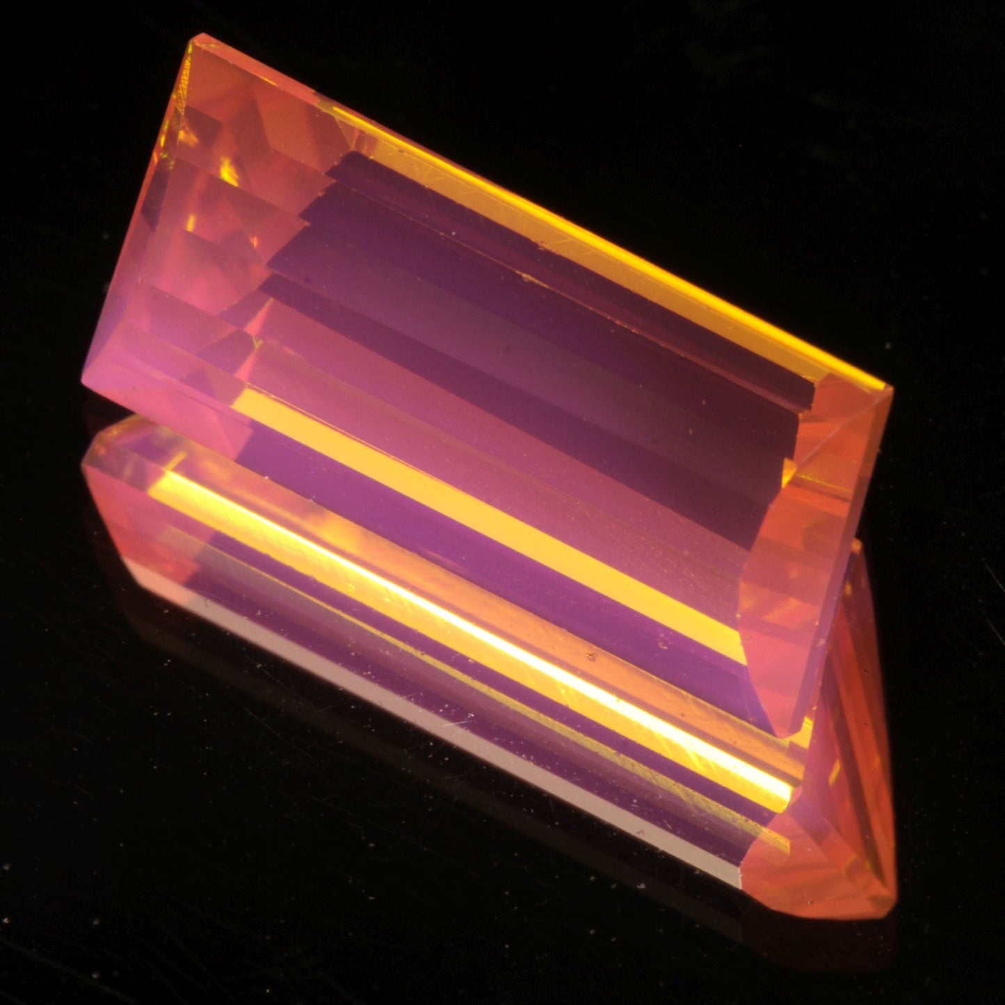 Golden Laser Garnet Faceted Stones, Ce+Nd YAG
