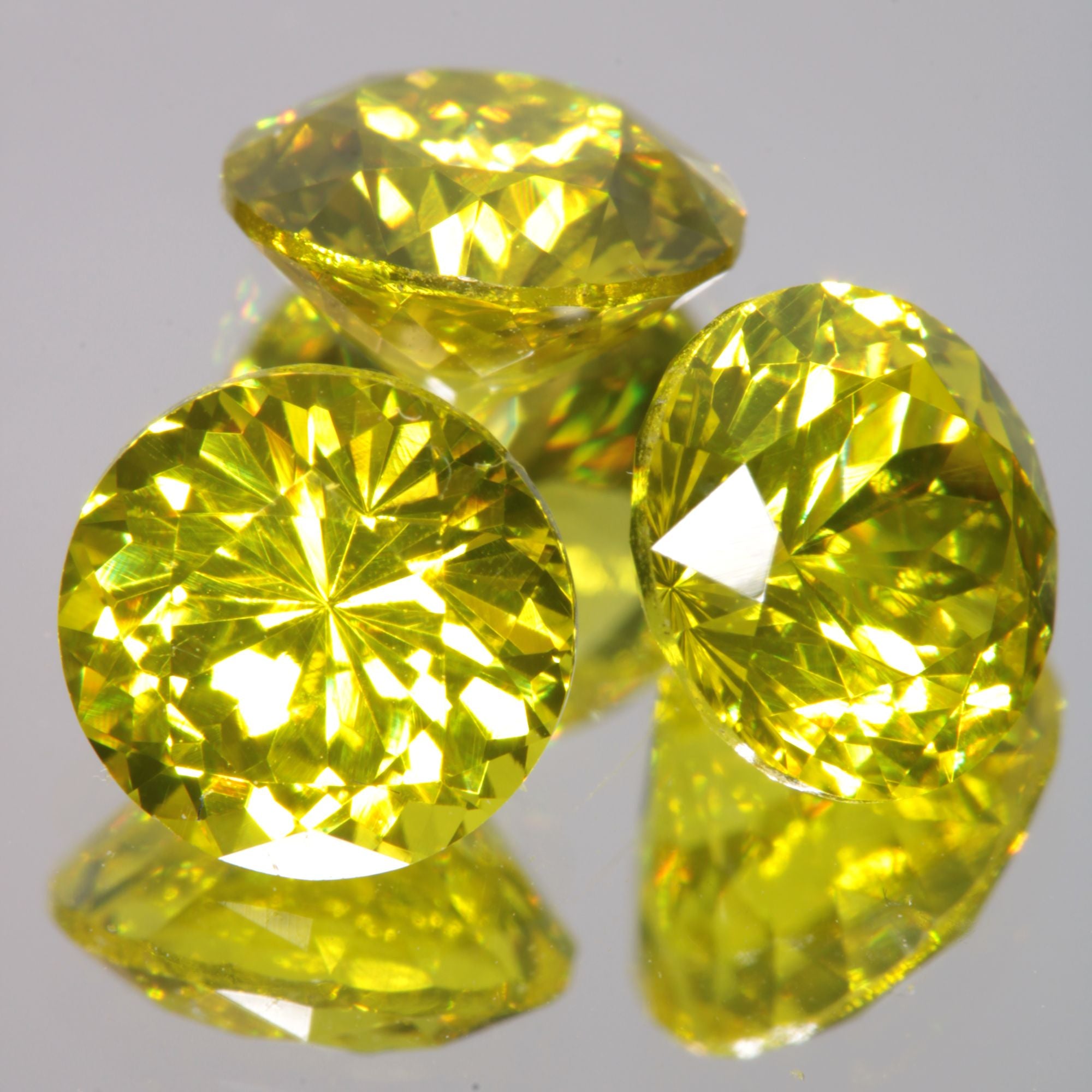 Golden Laser Garnet Faceted Stones, Ce+Nd YAG
