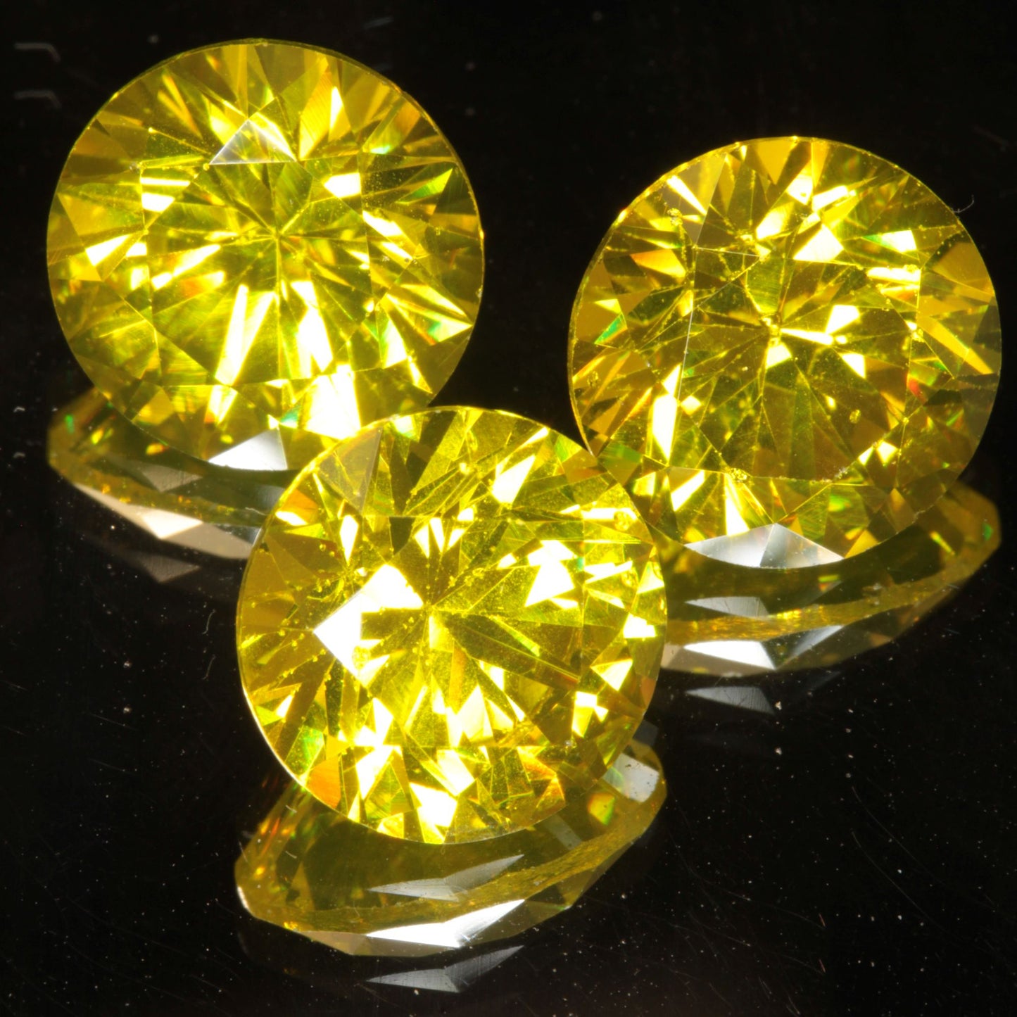 Golden Laser Garnet Faceted Stones, Ce+Nd YAG