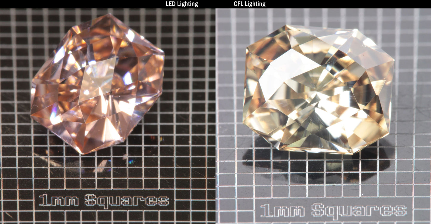 Faceted Diamond Crown Cushion YAP (Yttrium Aluminum Perovskite)