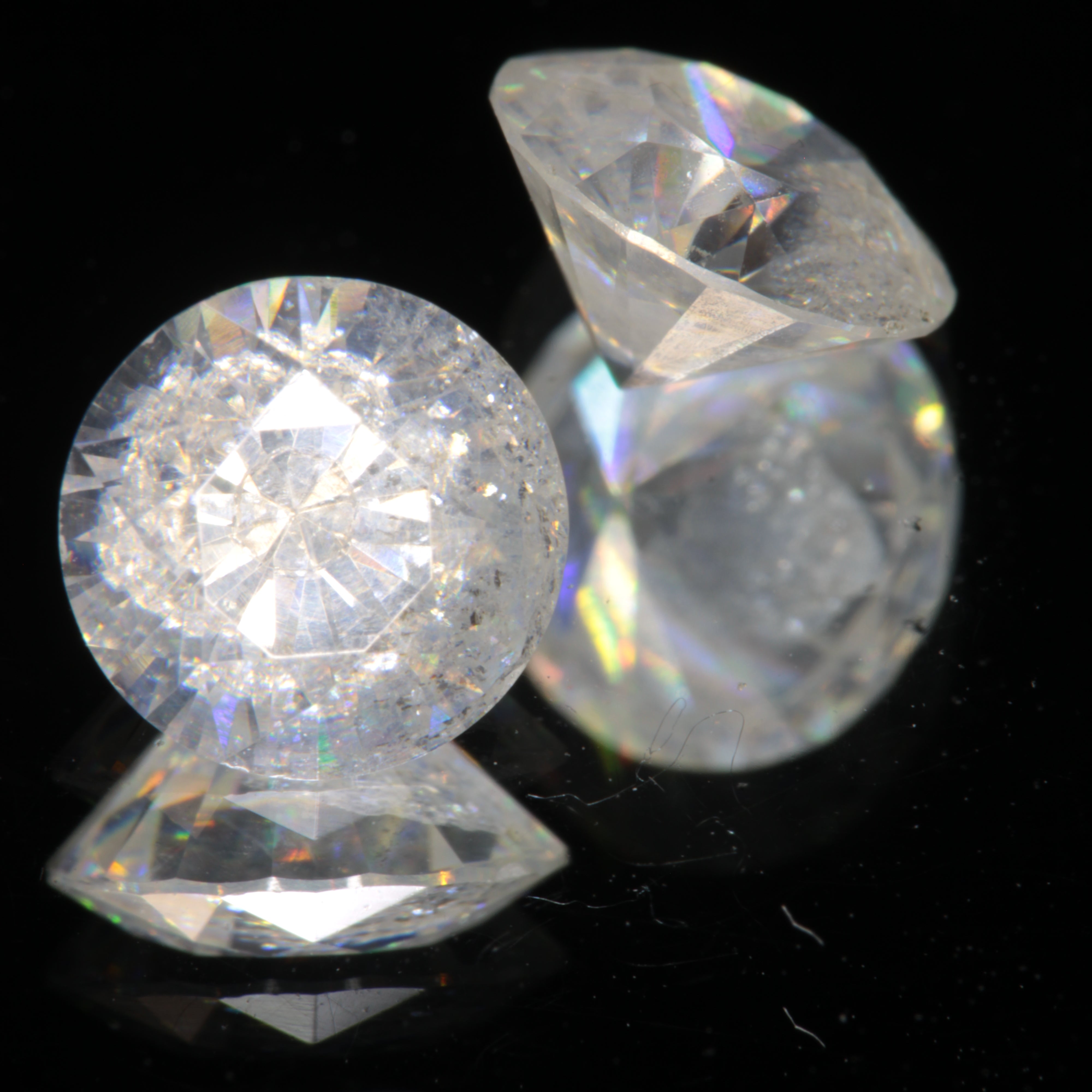 Faceted Zinc Sphalerite, White ZnS Gemstones