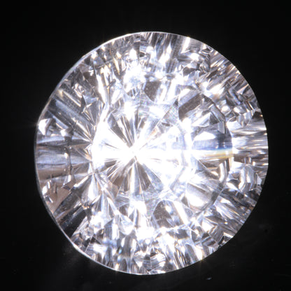 Faceted Colorless White Sapphire Complex Fantasy Round Fantasy Cut Gem