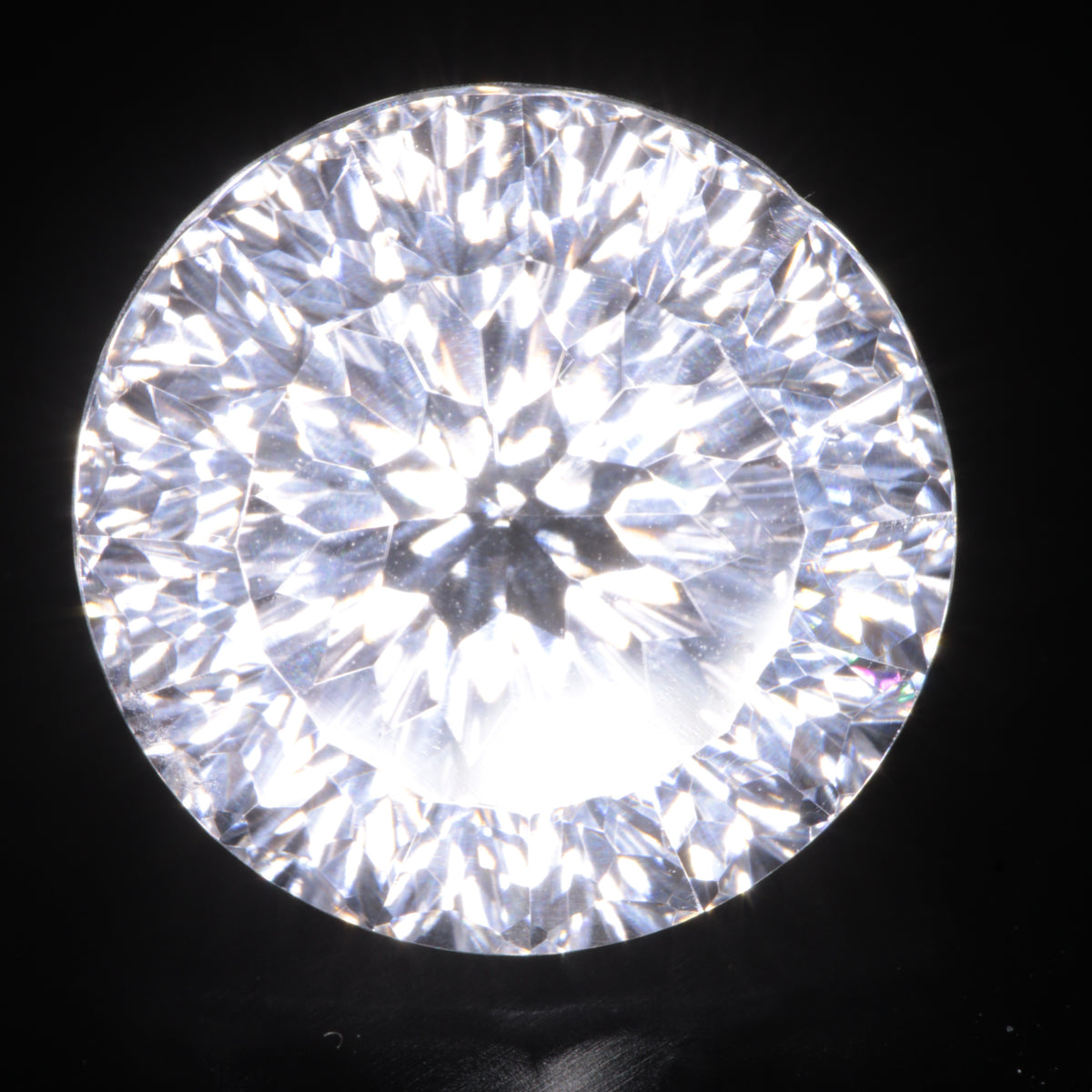 Faceted Colorless White Sapphire Shallow Fantasy Portuguese Round Fantasy Cut Gem
