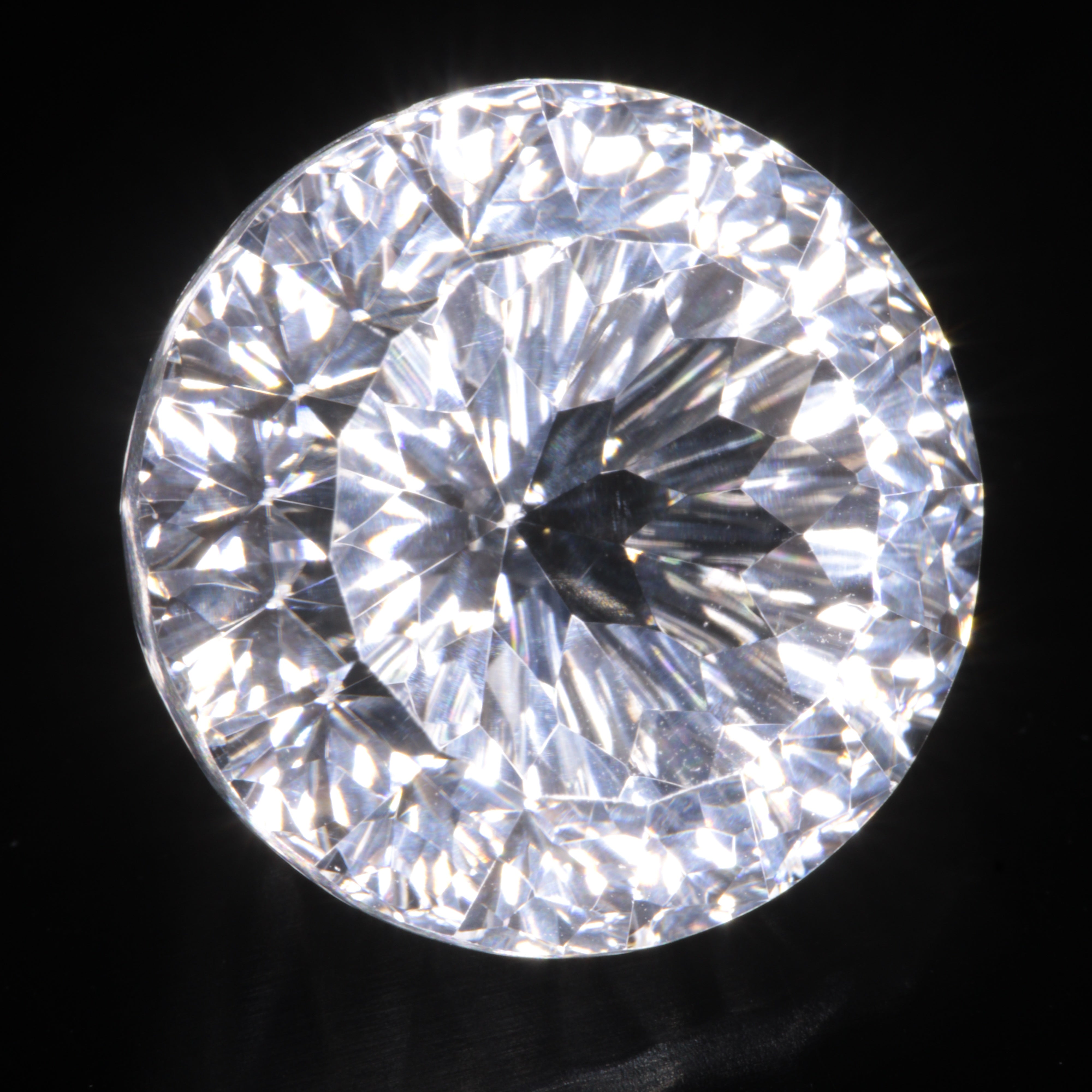Faceted Colorless White Sapphire Shallow Fantasy Portuguese Round Fantasy Cut Gem