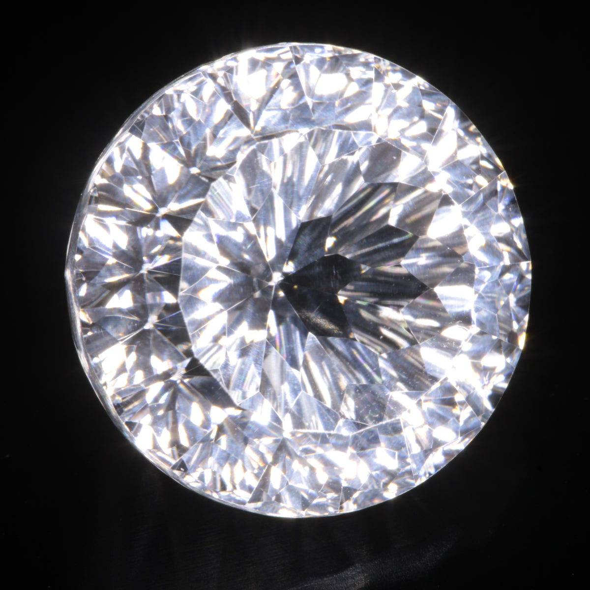 Faceted Colorless White Sapphire Shallow Fantasy Portuguese Round Fantasy Cut Gem