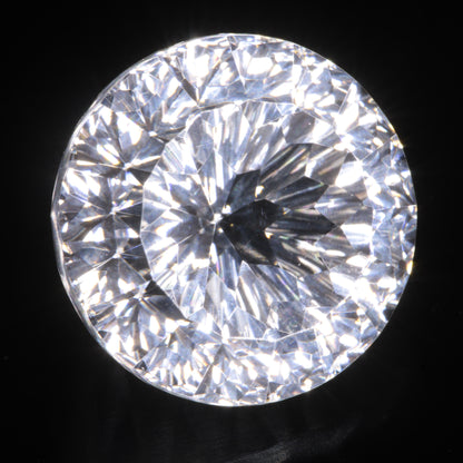 Faceted Colorless White Sapphire Shallow Fantasy Portuguese Round Fantasy Cut Gem