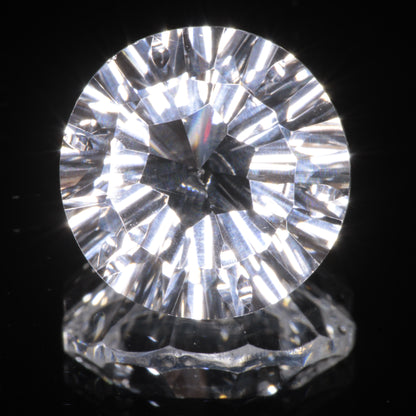 Faceted Colorless White Sapphire Fantasy Round Fantasy Cut Gem
