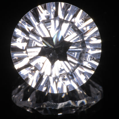 Faceted Colorless White Sapphire Fantasy Round Fantasy Cut Gem