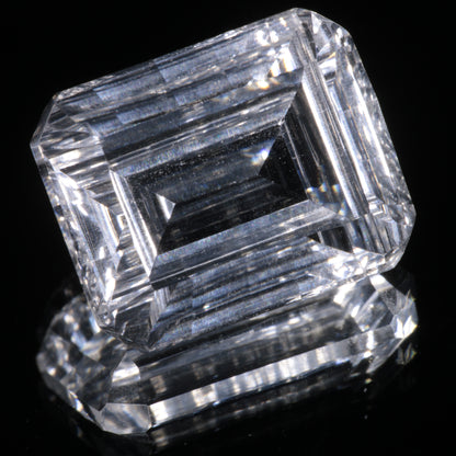 Faceted Colorless White Sapphire Fantasy Rectangle Fantasy Cut Gem