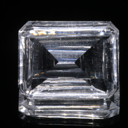 Faceted Colorless White Sapphire Fantasy Rectangle Fantasy Cut Gem