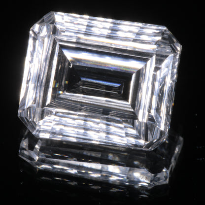 Faceted Colorless White Sapphire Fantasy Rectangle Fantasy Cut Gem