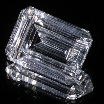 Faceted Colorless White Sapphire Fantasy Rectangle Fantasy Cut Gem