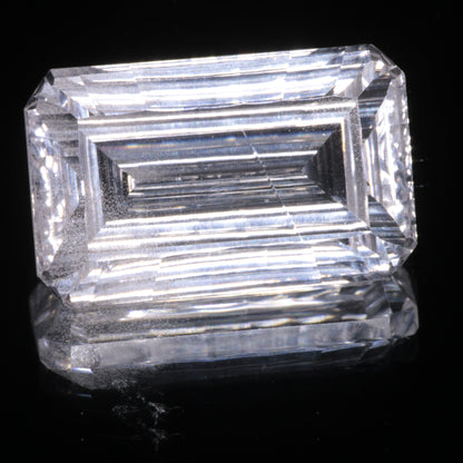 Faceted Colorless White Sapphire Fantasy Rectangle (Veil and Dislocation) Fantasy Cut Gem
