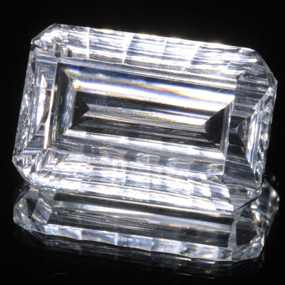 Faceted Colorless White Sapphire Fantasy Rectangle Fantasy Cut Gem