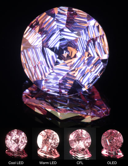 Fantasy Hexy Round Cut Strawberry Laser Sapphire