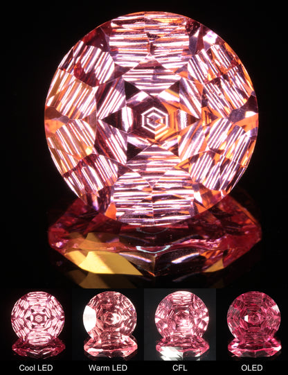 Fantasy Hexy Round Cut Strawberry Laser Sapphire