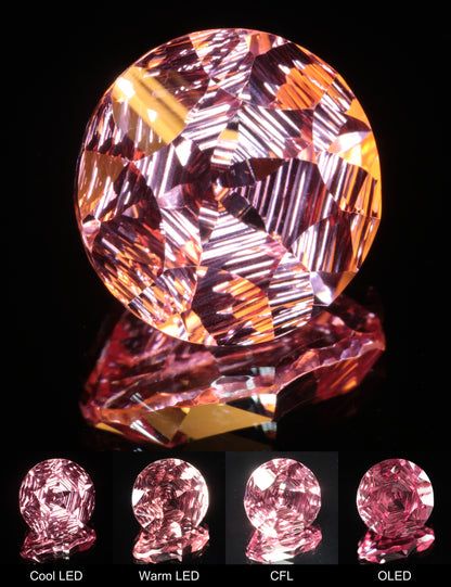 Fantasy Hexy Round Cut Strawberry Laser Sapphire