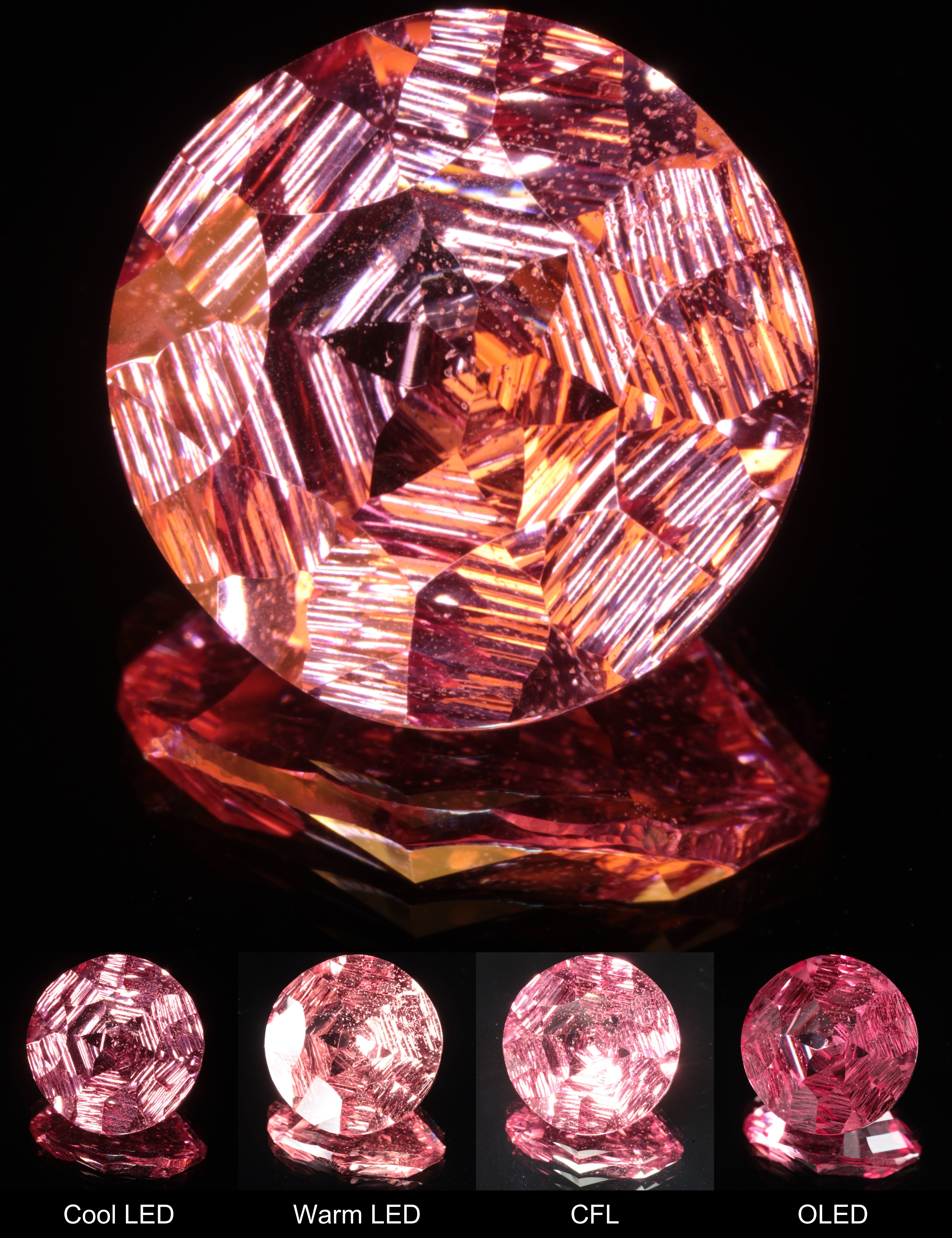 Fantasy Hexy Round Cut Strawberry Laser Sapphire