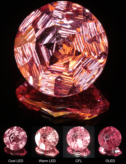 Fantasy Hexy Round Cut Strawberry Laser Sapphire