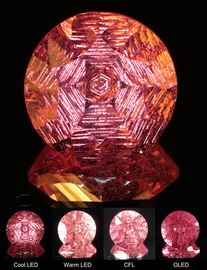 Fantasy Hexy Round Cut Strawberry Laser Sapphire