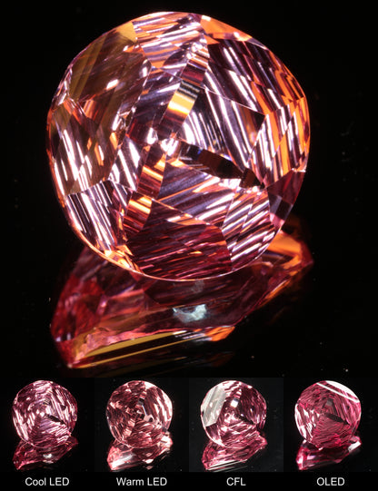 Fantasy Four Point Diamond Round Cut Strawberry Laser Sapphire