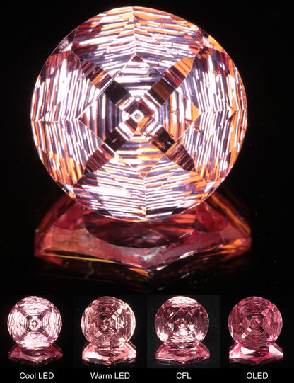 Fantasy Four Point Diamond Round Cut Strawberry Laser Sapphire