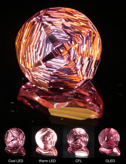 Fantasy Four Point Diamond Round Cut Strawberry Laser Sapphire