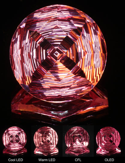 Fantasy Four Point Diamond Round Cut Strawberry Laser Sapphire