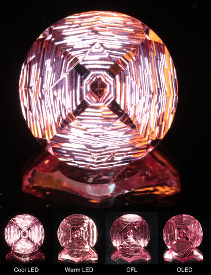 Fantasy Four Point Diamond Round Cut Strawberry Laser Sapphire