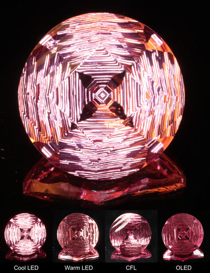 Fantasy Four Point Diamond Round Cut Strawberry Laser Sapphire