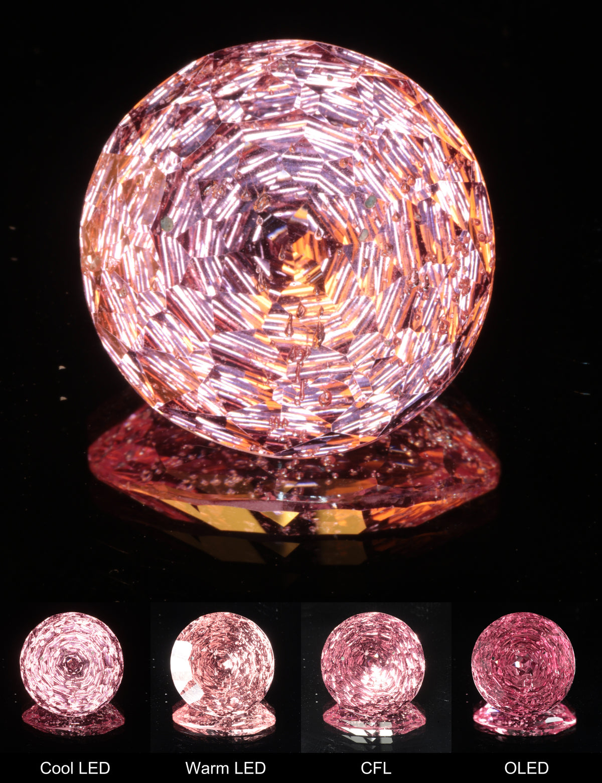 Fantasy Rosepetal Round Cut Strawberry Laser Sapphire