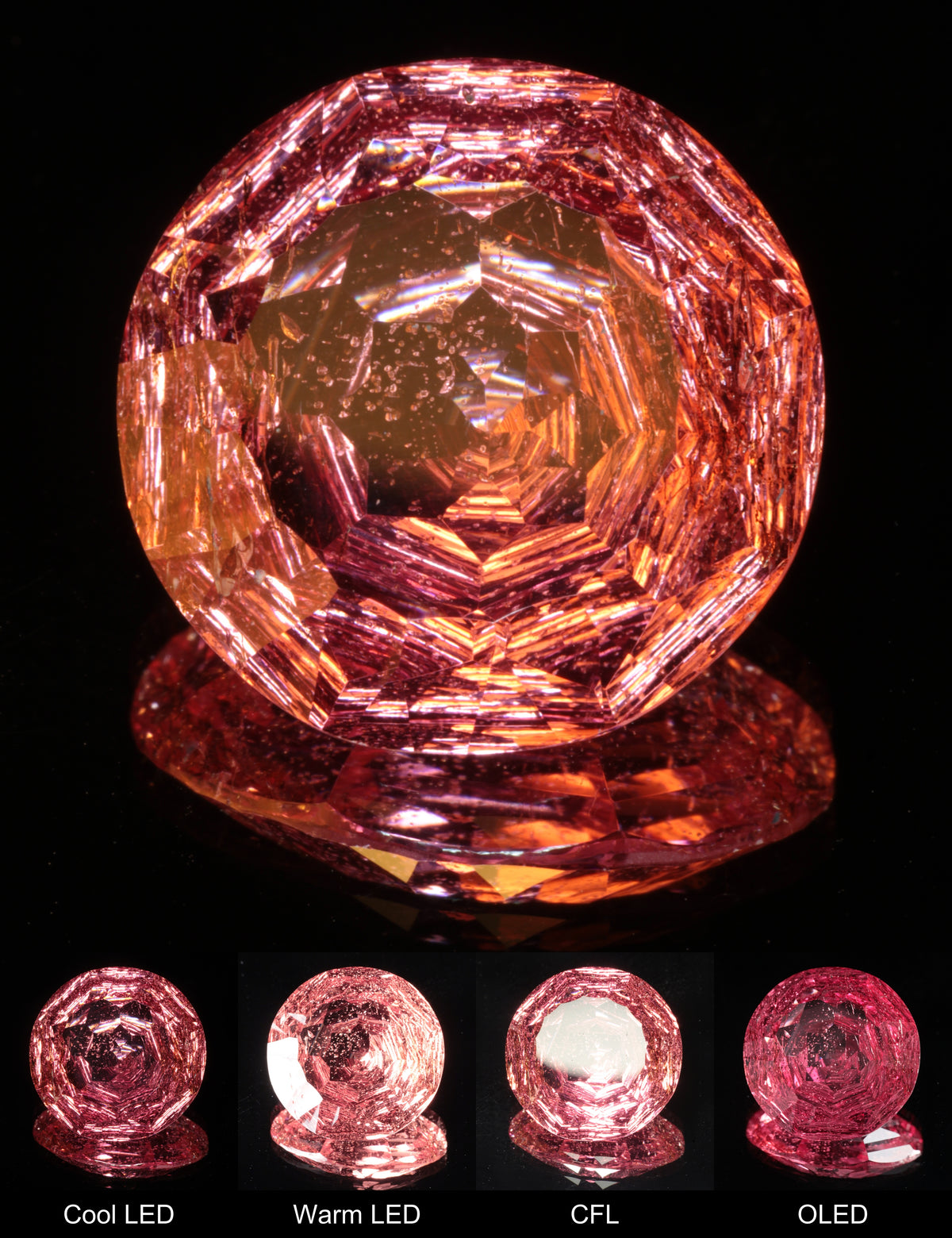 Fantasy Rosepetal Round Cut Strawberry Laser Sapphire
