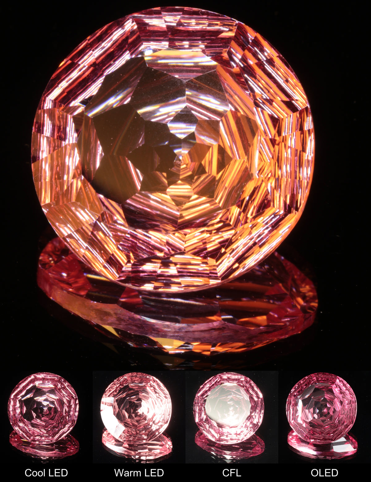Fantasy Rosepetal Round Cut Strawberry Laser Sapphire