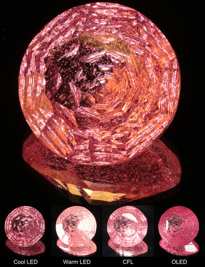 Fantasy Rosepetal Round Cut Strawberry Laser Sapphire