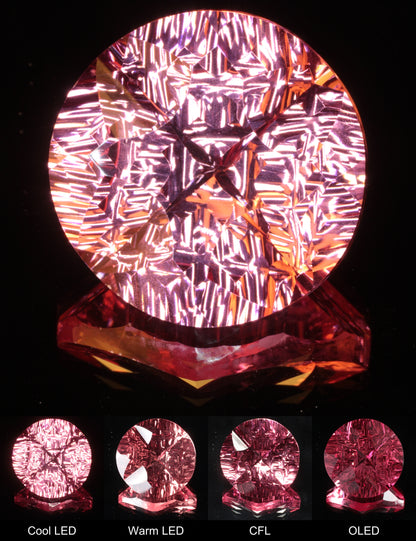 Fantasy Ripple Round Cut Strawberry Laser Sapphire