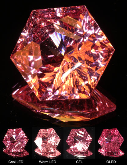 Fantasy Hexagon Cut Strawberry Laser Sapphire