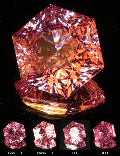 Fantasy Hexagon Cut Strawberry Laser Sapphire