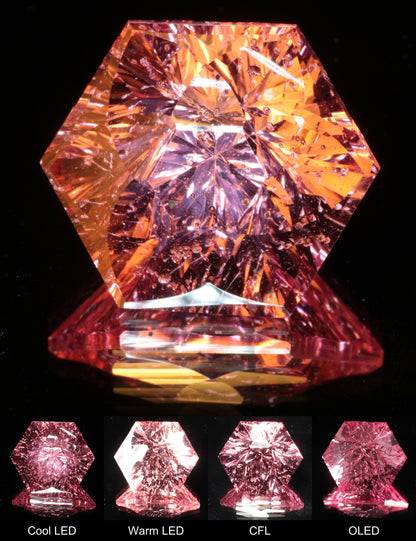 Fantasy Hexagon Cut Strawberry Laser Sapphire