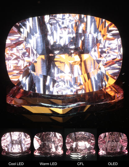 Fantasy Rippled Cushion Cut Strawberry Laser Sapphire