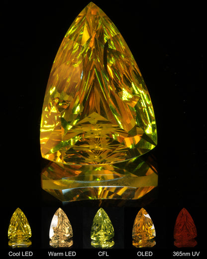 Large Fantasy Cut Long Trillion Ce:Nd YAG Gem