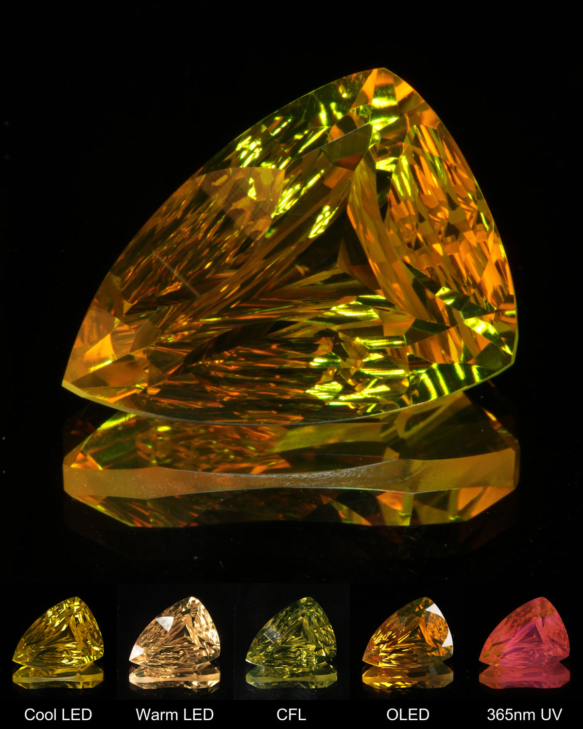 Large Fantasy Cut Long Trillion Ce:Nd YAG Gem
