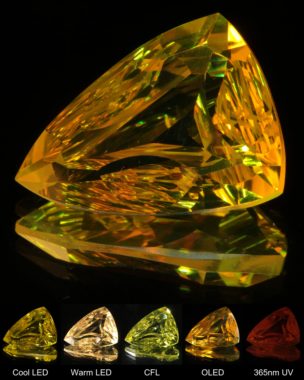 Large Fantasy Cut Long Trillion Ce:Nd YAG Gem