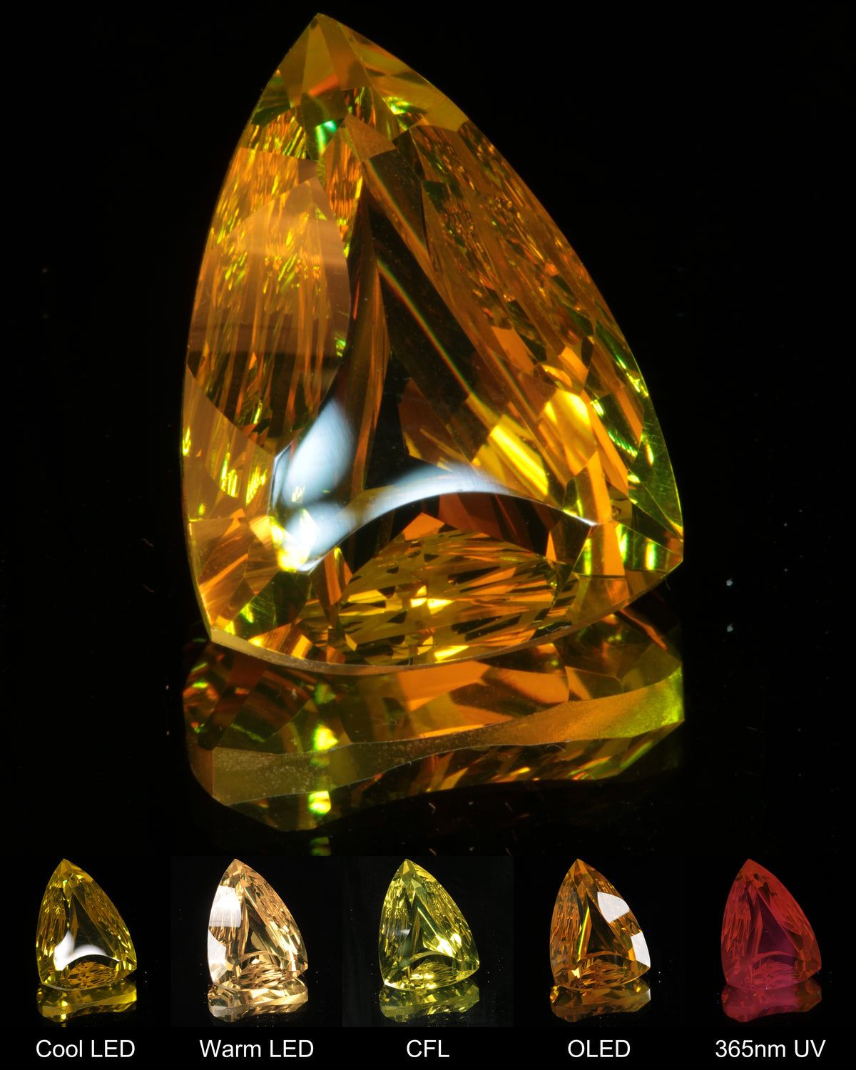 Large Fantasy Cut Long Trillion Ce:Nd YAG Gem