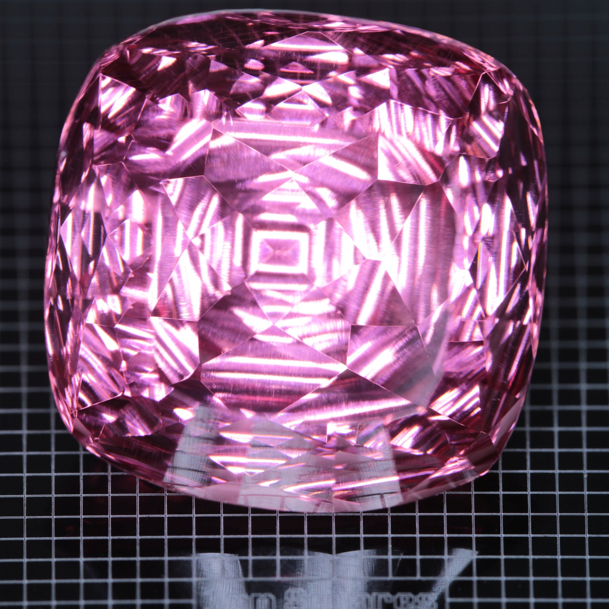 Faceted Strawberry Titanium Sapphire Cushion gemstone