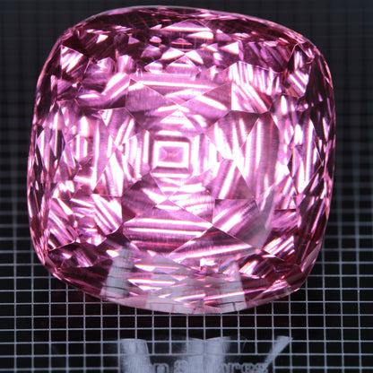 Faceted Strawberry Titanium Sapphire Cushion gemstone