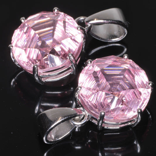 Pink Titanium Laser Sapphire Jewelry, Pendants Rings and Earrings