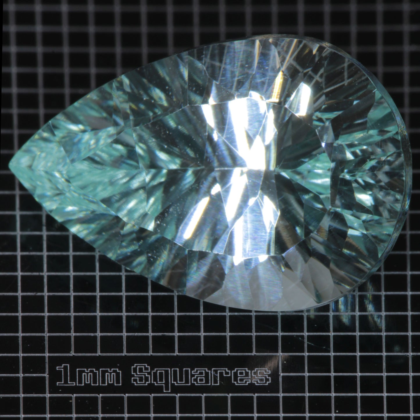 Faceted Yb:YAG Pear Gemstone